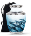 Aquatic Dolphins Family - Dolphin Cremation Urn For Men And Women