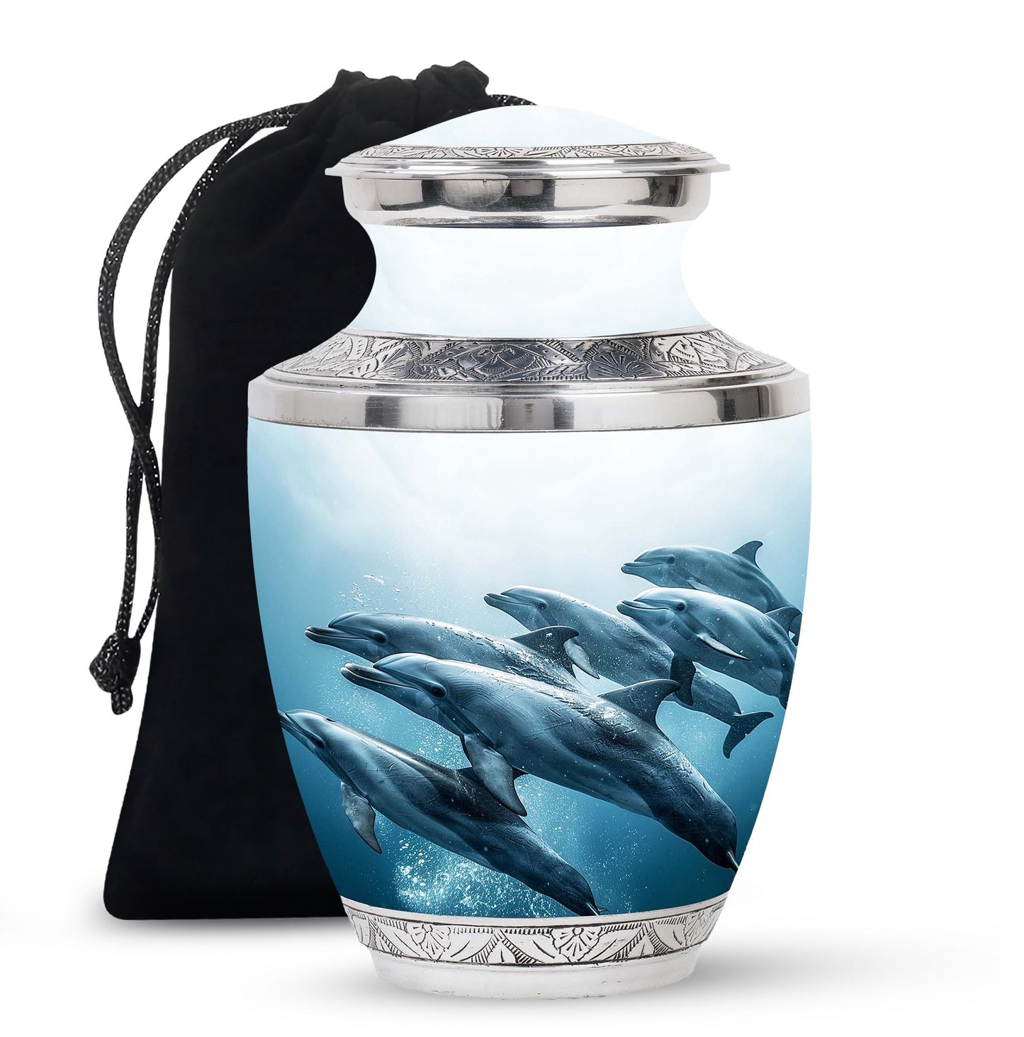 Personalized Dolphin Cremation Urn for Men and Women - 10-inch, 200 cu in - Yatskia