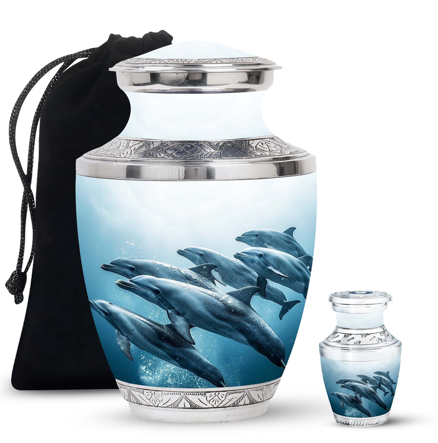Personalized Dolphin Cremation Urn for Men and Women - 10-inch, 200 cu in - Yatskia