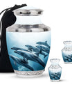 Aquatic Dolphins Family - Dolphin Cremation Urn For Men And Women