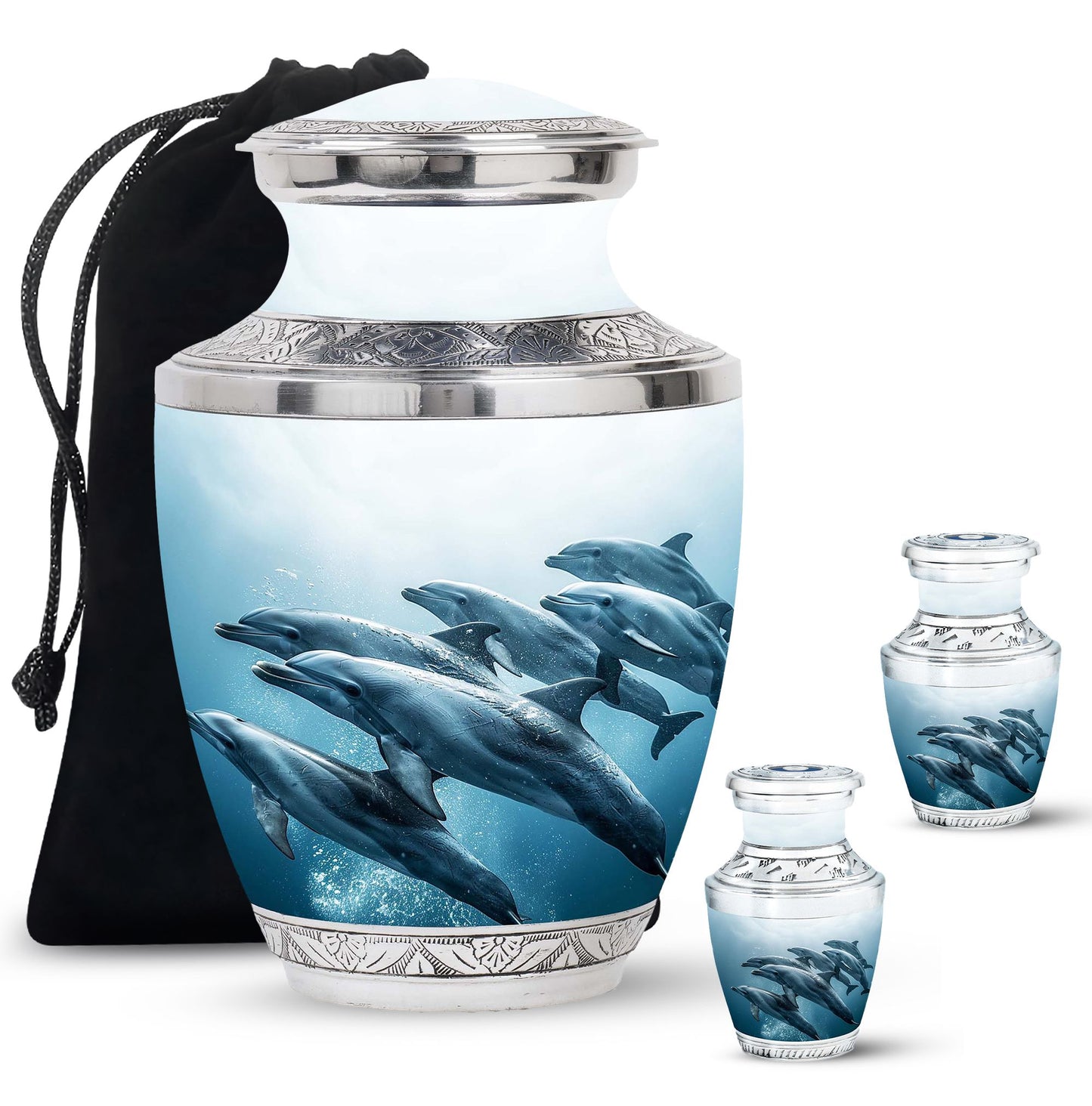 Personalized Dolphin Cremation Urn for Men and Women - 10-inch, 200 cu in - Yatskia