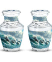 Dolphin Urn Memorial For Adults - Ocean Waves Funeral Urn For Ashes
