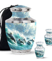 Dolphin Urn Memorial For Adults - Ocean Waves Funeral Urn For Ashes