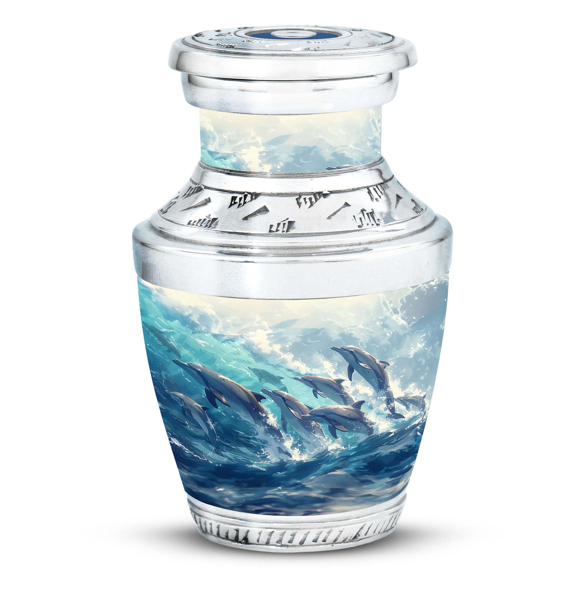 Dolphin Family Cremation Urn - Dolphin Large Funeral Ashes Urn