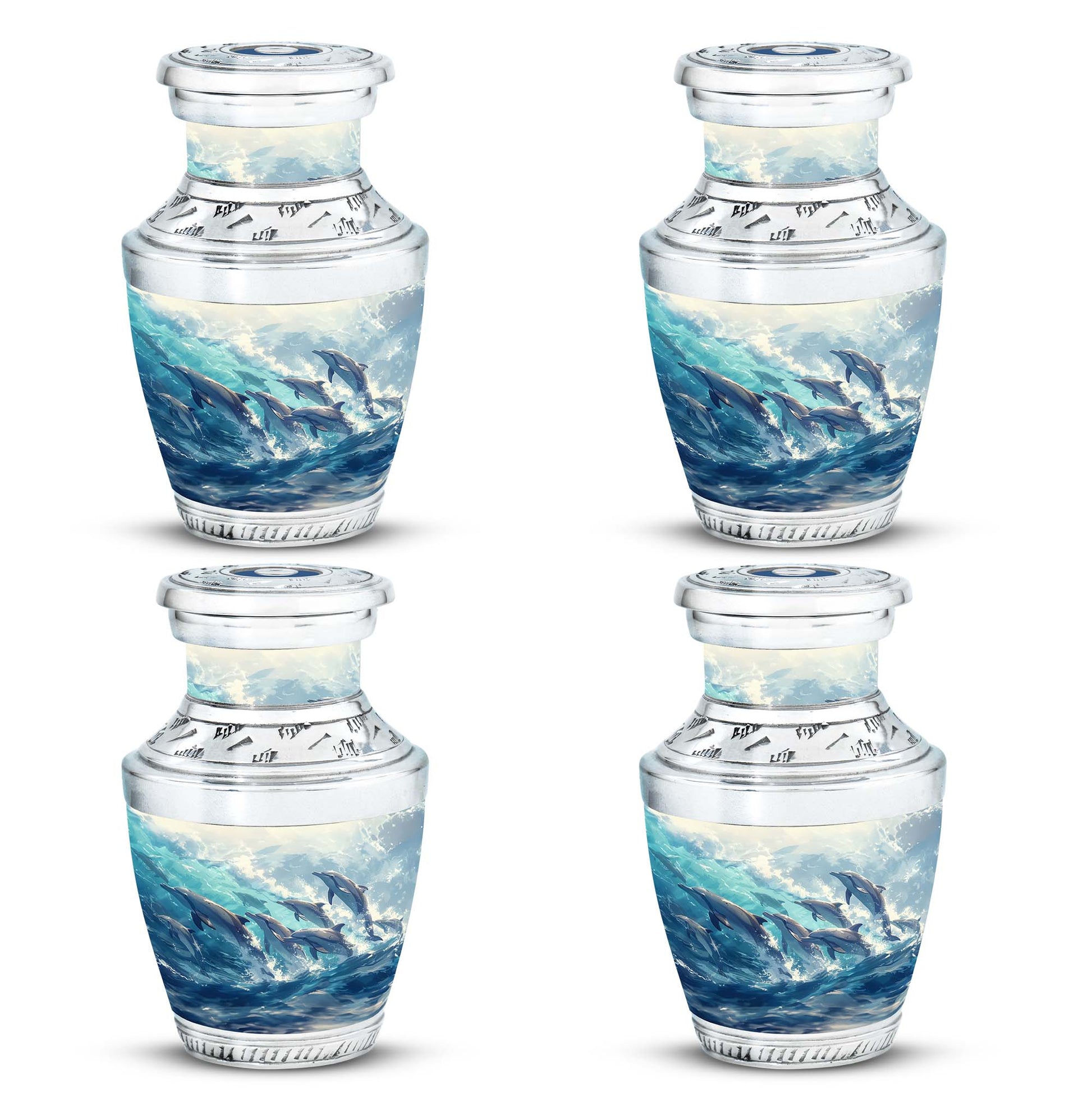 Dolphin Family Cremation Urn - Dolphin Large Funeral Ashes Urn