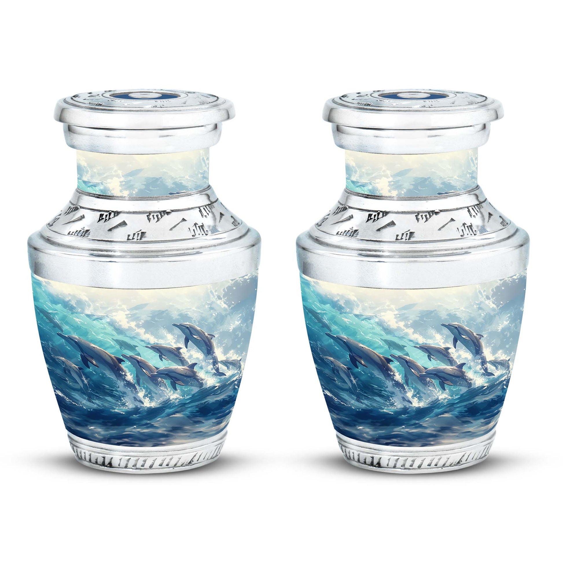 Dolphin Family Cremation Urn - Dolphin Large Funeral Ashes Urn