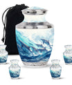 Dolphin Family Cremation Urn - Dolphin Large Funeral Ashes Urn