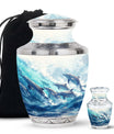 Dolphin Family Cremation Urn - Dolphin Large Funeral Ashes Urn