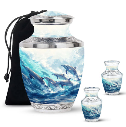 Personalized Dolphin Cremation Urn for Human Ashes - 10-inch, 200 cu in - Yatskia