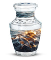 Sunset Dolphin Urn For Women - Dolphin Urn Memorial For Ashes