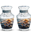 Sunset Dolphin Urn For Women - Dolphin Urn Memorial For Ashes