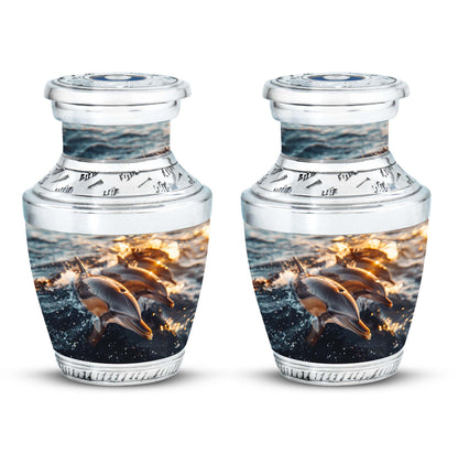 Personalized Dolphin Cremation Urn for Women - 10-inch, 200 cu in - Yatskia
