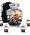 Sunset Dolphin Urn For Women - Dolphin Urn Memorial For Ashes
