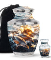 Sunset Dolphin Urn For Women - Dolphin Urn Memorial For Ashes