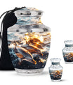 Sunset Dolphin Urn For Women - Dolphin Urn Memorial For Ashes