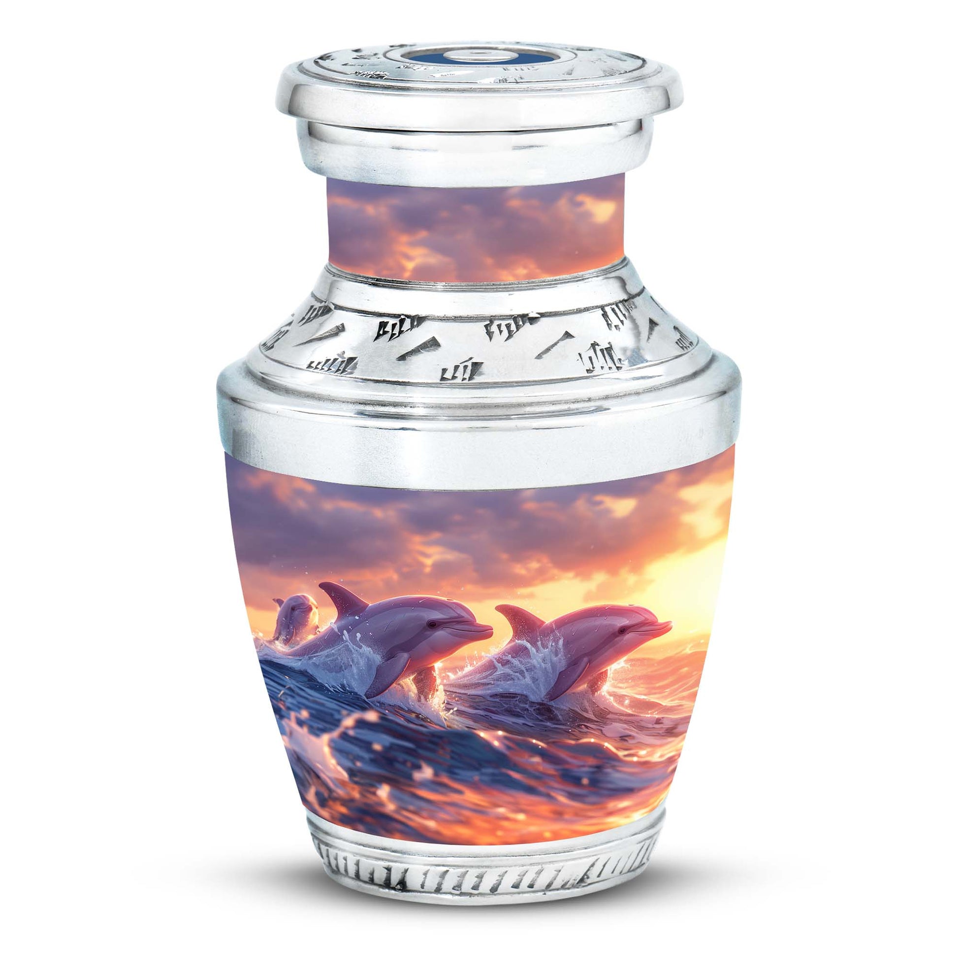 Sunset Dolphin Memorial Urn For Women - Large Urns For Adult Human Ashes