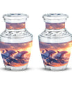 Sunset Dolphin Memorial Urn For Women - Large Urns For Adult Human Ashes