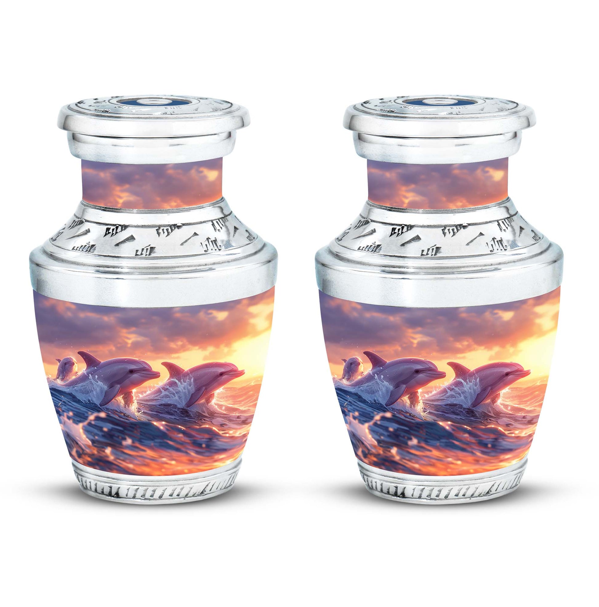 Sunset Dolphin Memorial Urn For Women - Large Urns For Adult Human Ashes