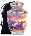 Sunset Dolphin Memorial Urn For Women - Large Urns For Adult Human Ashes