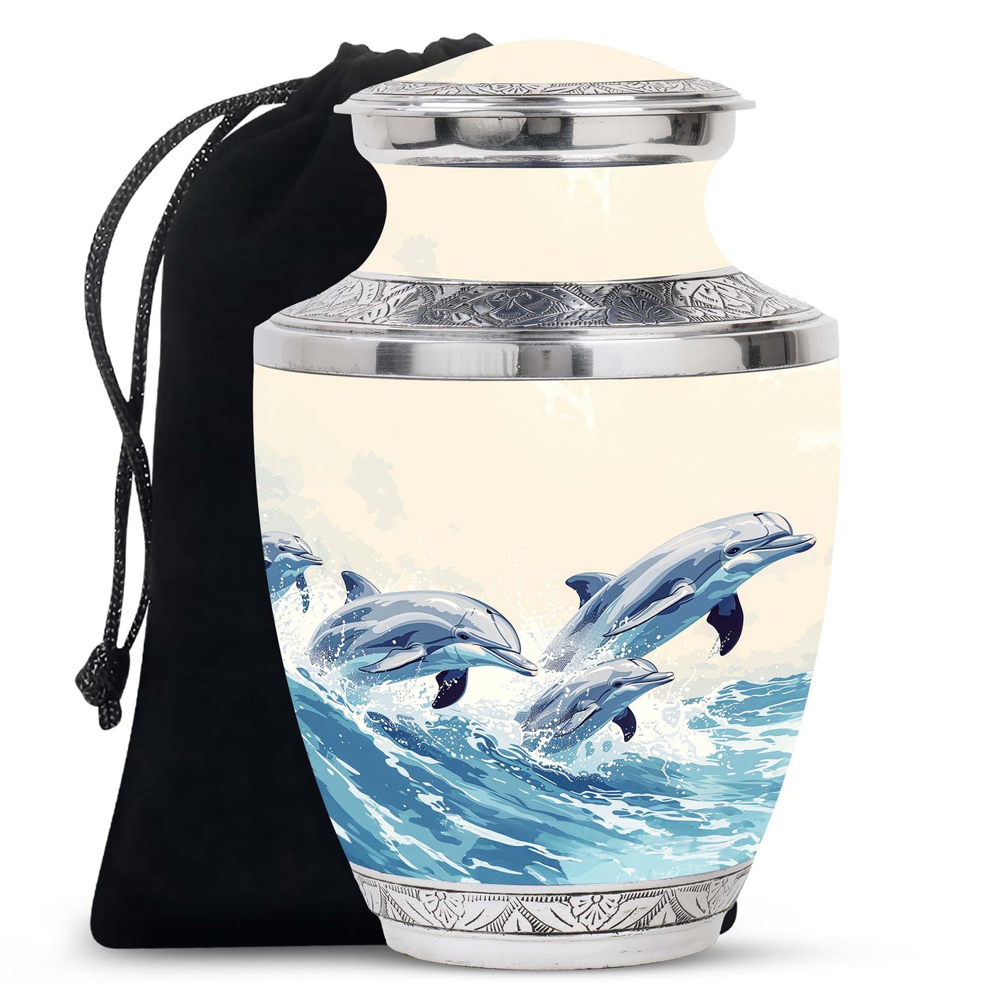 Personalized Dolphin Cremation Urn for Men & Women - 10-inch, 200 cu in - Yatskia
