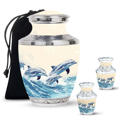 Personalized Dolphin Cremation Urn for Men & Women - 10-inch, 200 cu in - Yatskia
