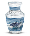Dolphins Large Urn Memorial - Cremation Keepsake Urn Combo