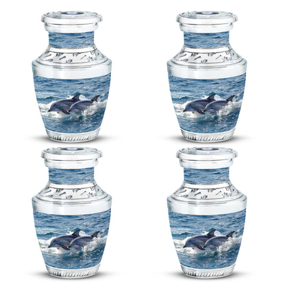 Personalized Dolphin Cremation Urn for Women - 10-inch, 200 cu in - Yatskia