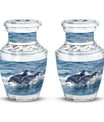 Dolphins Large Urn Memorial - Cremation Keepsake Urn Combo