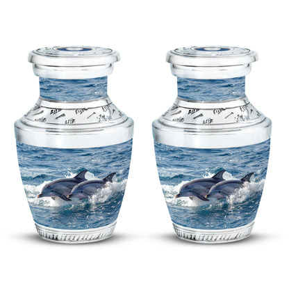 Personalized Dolphin Cremation Urn for Women - 10-inch, 200 cu in - Yatskia