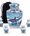 Dolphins Large Urn Memorial - Cremation Keepsake Urn Combo