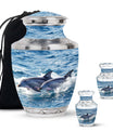 Dolphins Large Urn Memorial - Cremation Keepsake Urn Combo