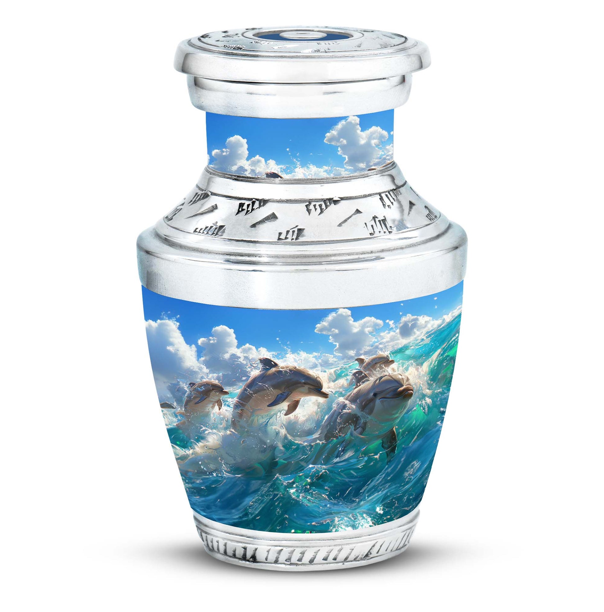 Joyful Dolphins Famiy Urn For Cremation - Funeral Urn for Loved Ones