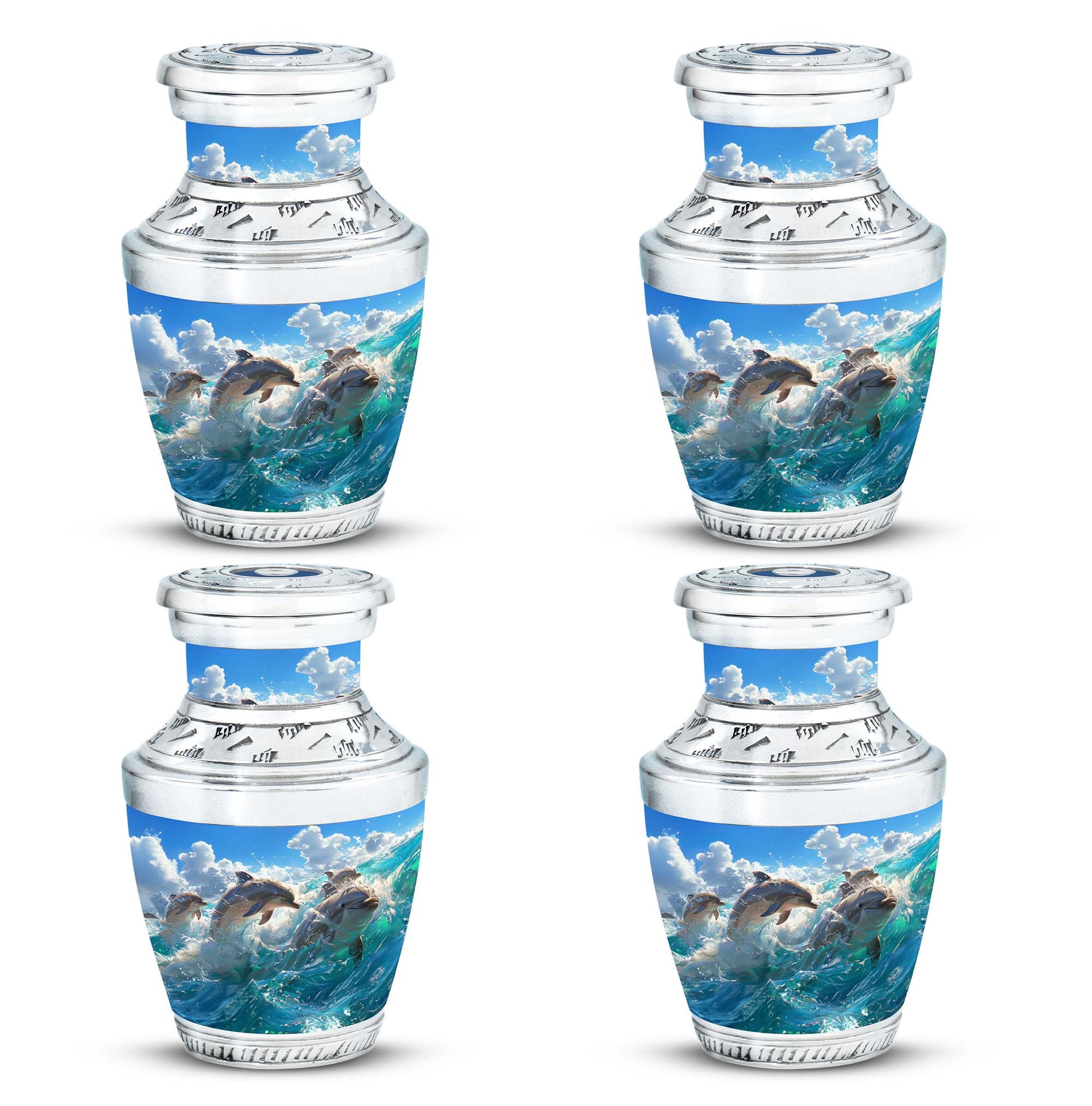 Joyful Dolphins Famiy Urn For Cremation - Funeral Urn for Loved Ones