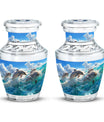 Joyful Dolphins Famiy Urn For Cremation - Funeral Urn for Loved Ones