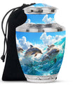 Joyful Dolphins Famiy Urn For Cremation - Funeral Urn for Loved Ones