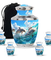 Joyful Dolphins Famiy Urn For Cremation - Funeral Urn for Loved Ones