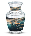 Underwater Dolphin Family Urn For Memorial - Human Ashes Container