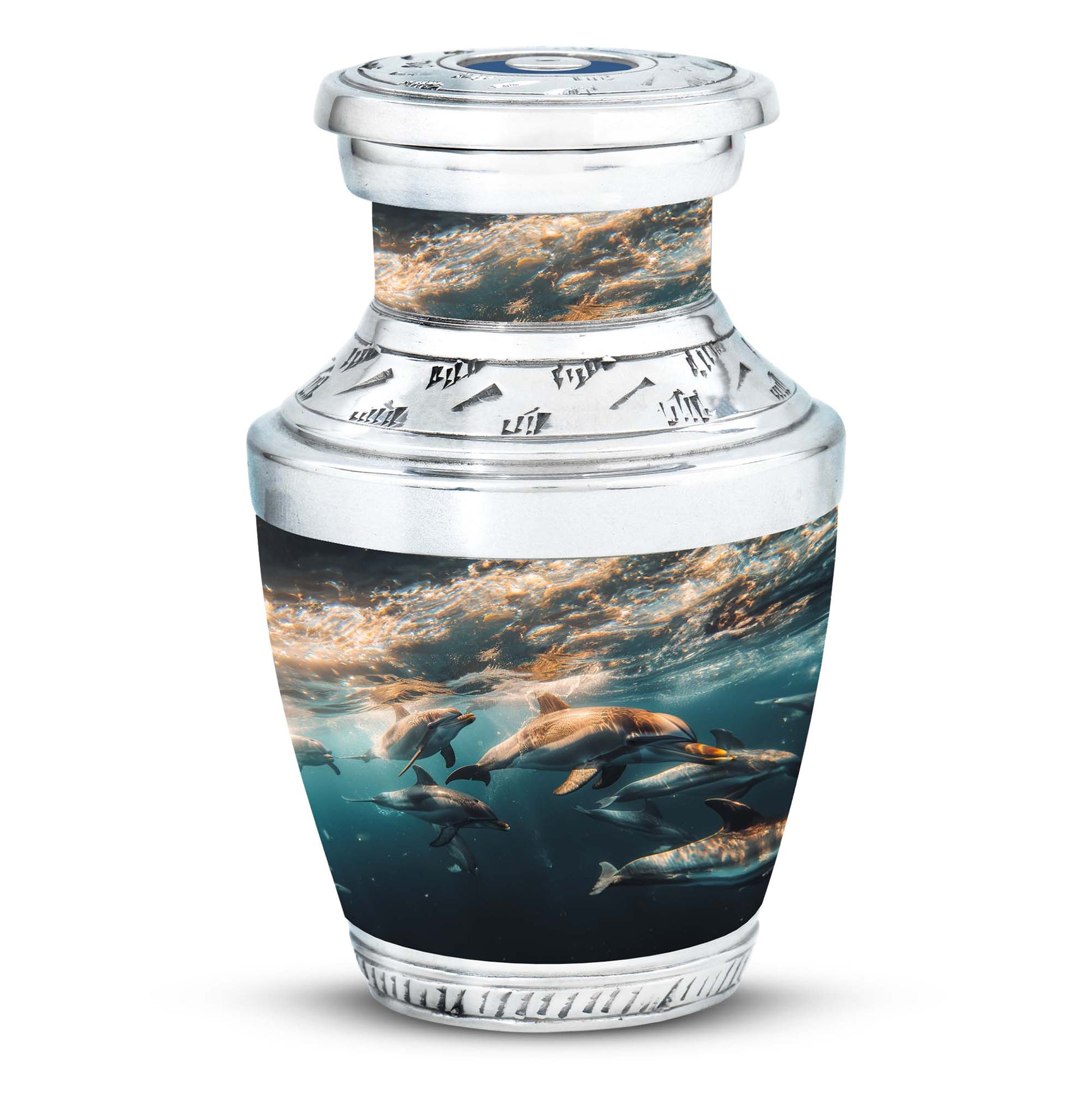 Underwater Dolphin Family Urn For Memorial - Human Ashes Container
