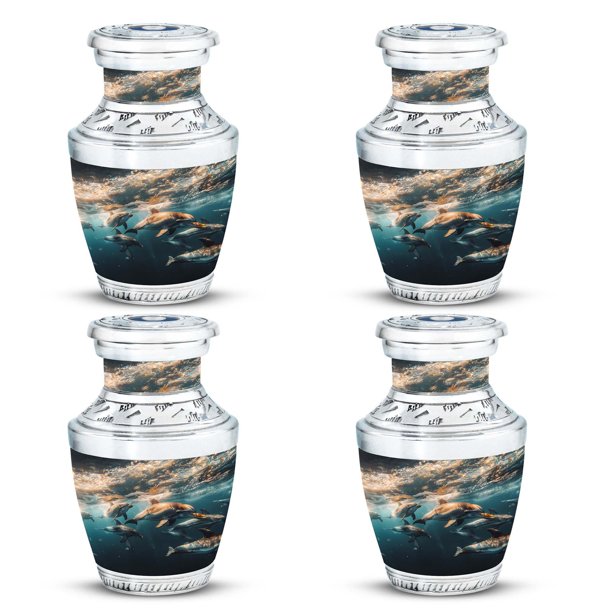 Underwater Dolphin Family Urn For Memorial - Human Ashes Container