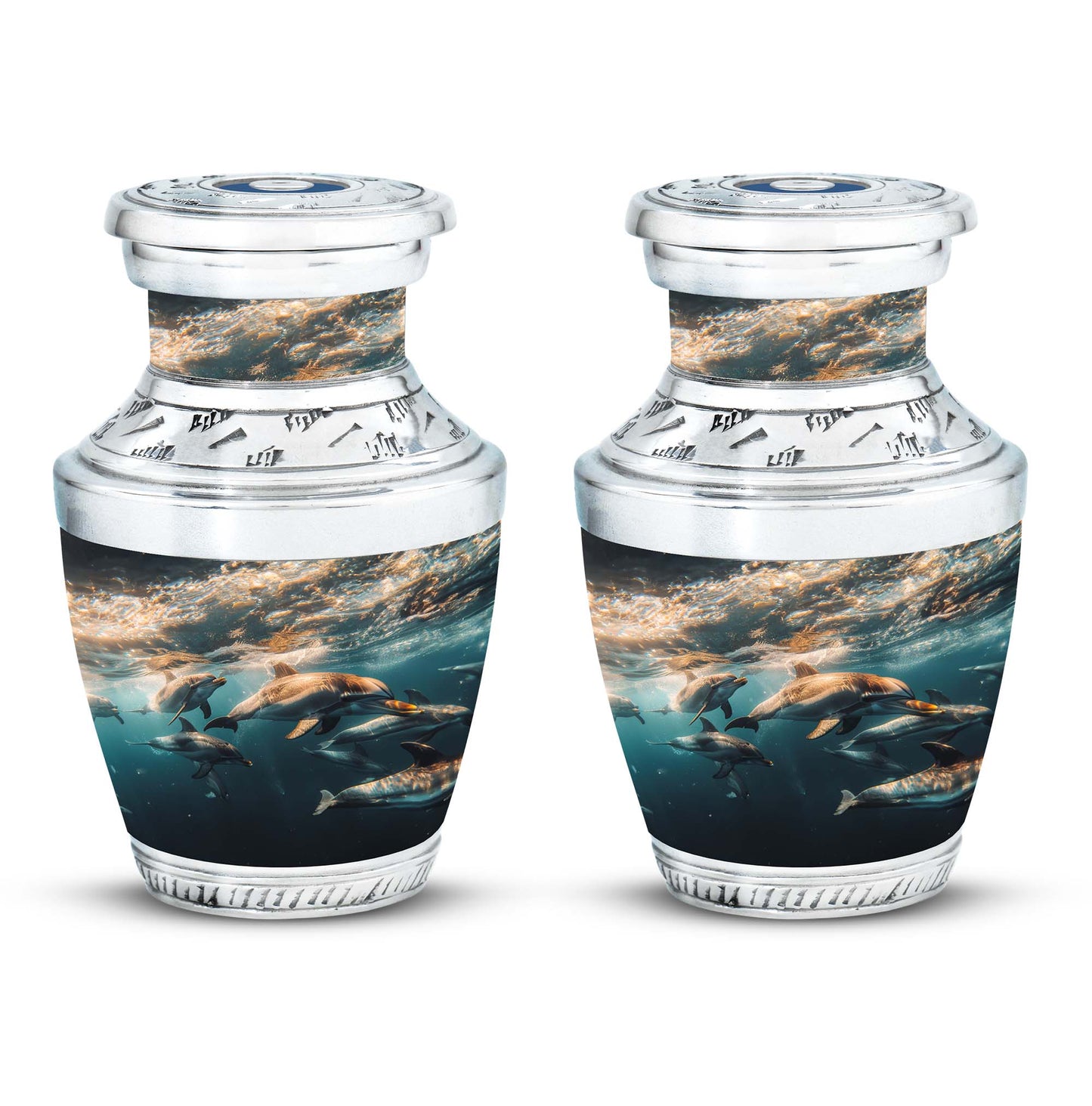 Personalized Dolphin Memorial Urn for Human Ashes - 10-inch, 200 cu in - Yatskia