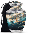 Underwater Dolphin Family Urn For Memorial - Human Ashes Container