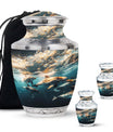 Underwater Dolphin Family Urn For Memorial - Human Ashes Container