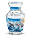 Dolphins Memorial Urn For Women - Artistic Funeral Urn for Sale