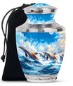 Dolphins Memorial Urn For Women - Artistic Funeral Urn for Sale