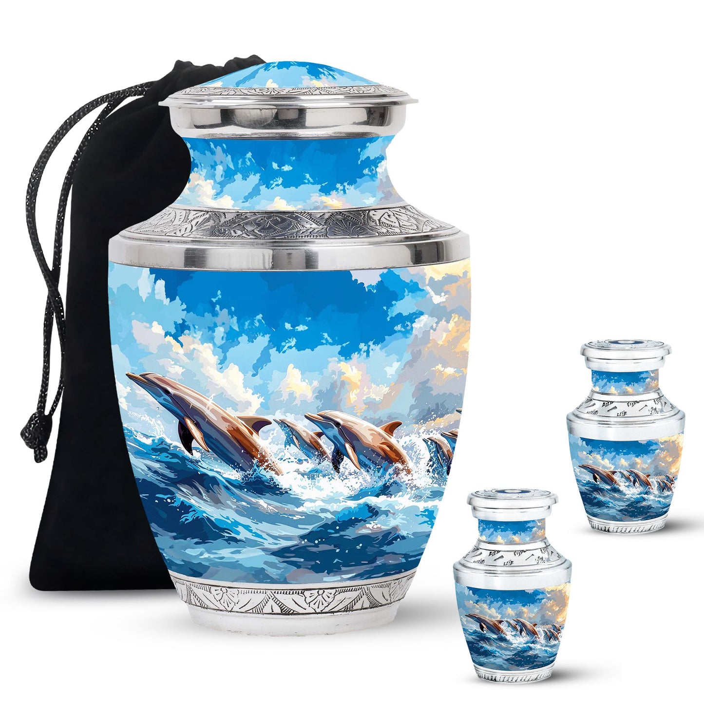 Personalized Artistic Memorial Urn for Women - 10-inch, 200 cu in - Yatskia
