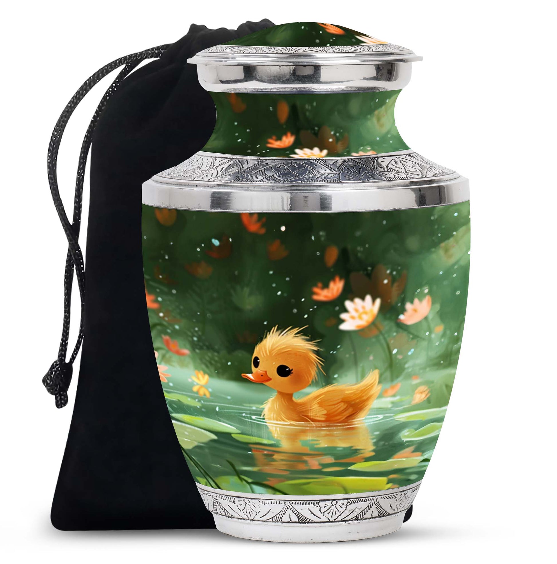 Animated Duckling's Urn For Adults - Duck Funeral Cremation Urn For Ashes