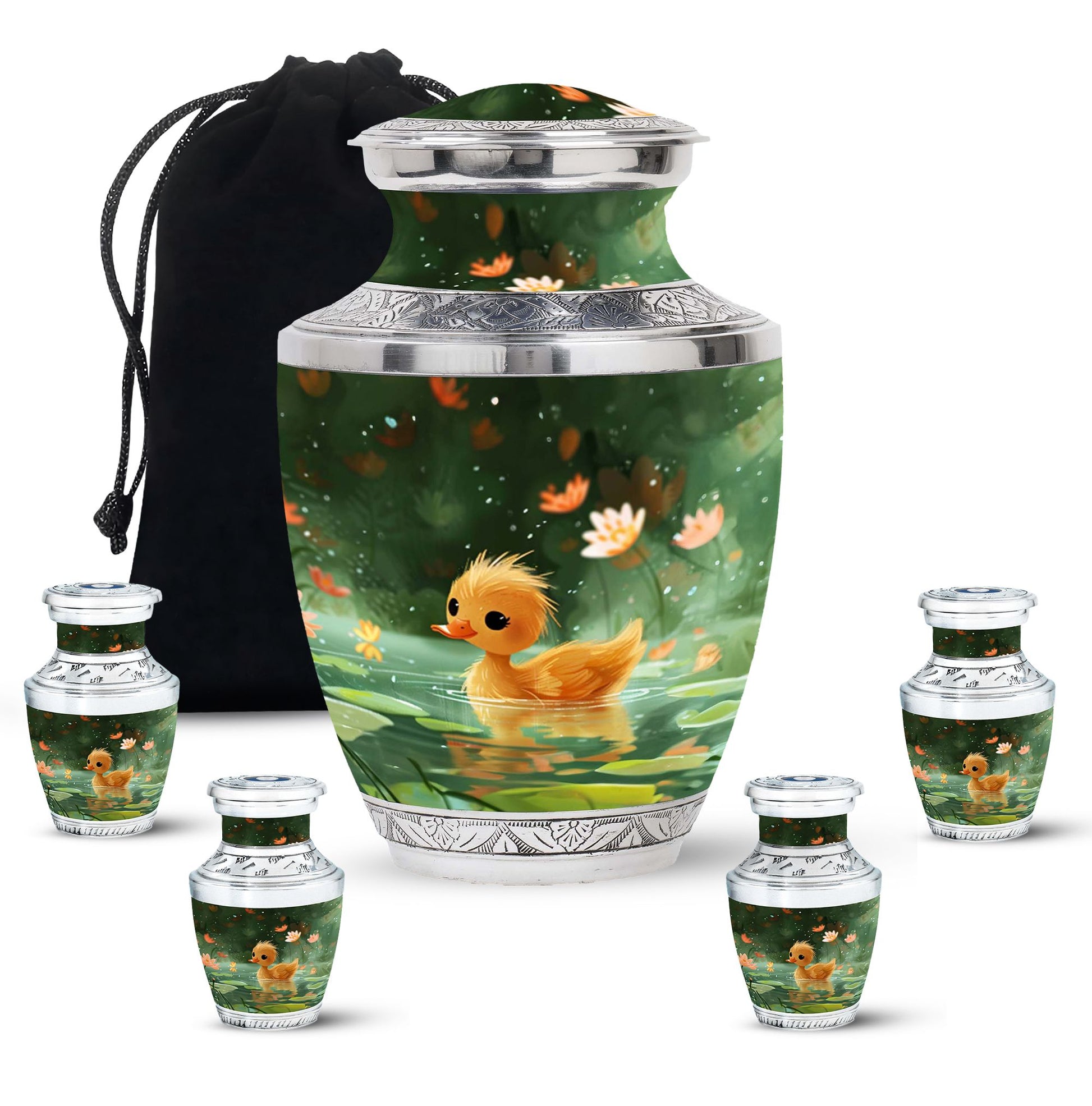 Animated Duckling's Urn For Adults - Duck Funeral Cremation Urn For Ashes