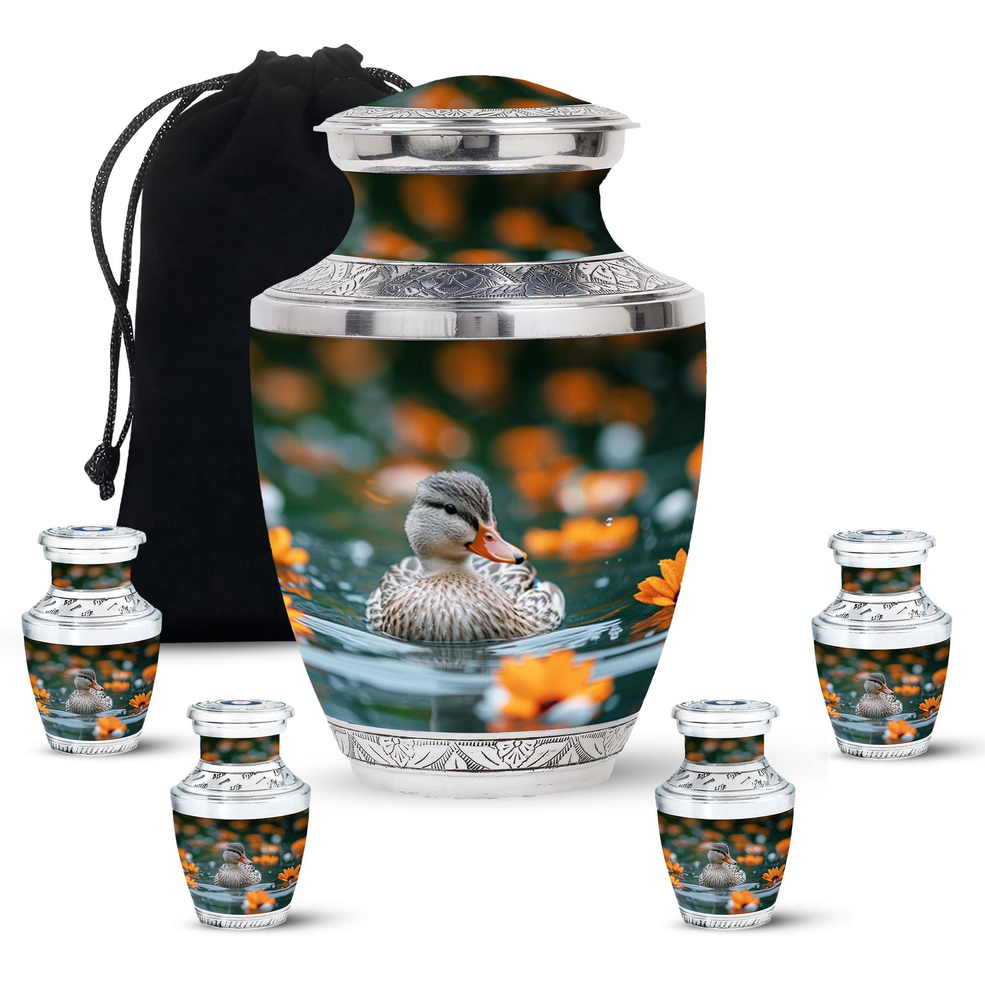 Duck Urn Memorial For Women - Funeral Cremation Urn For Ashes