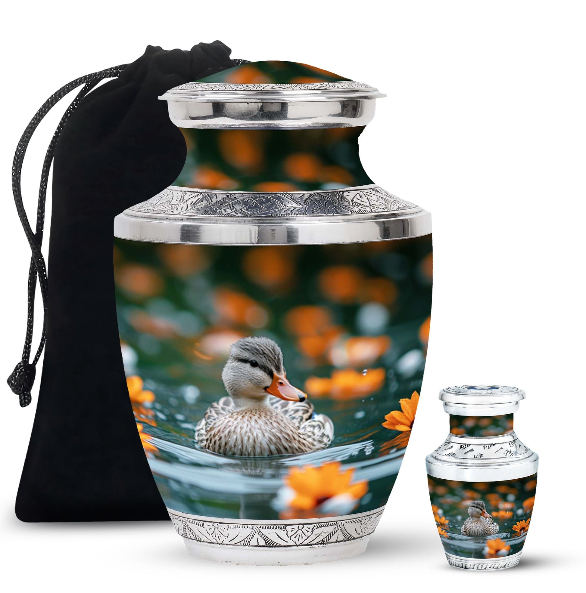 Duck Urn Memorial For Women - Funeral Cremation Urn For Ashes