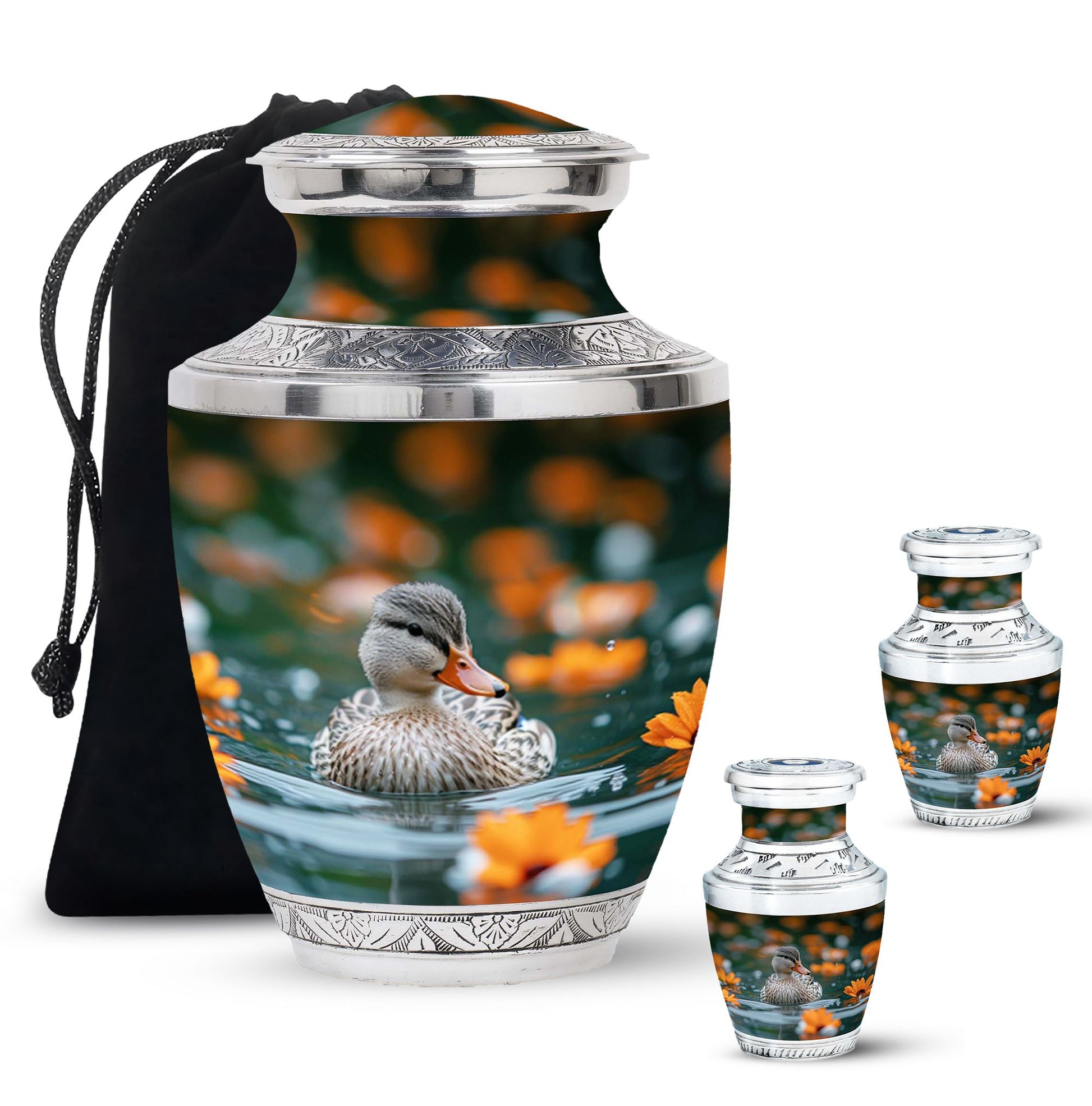Duck Urn Memorial For Women - Funeral Cremation Urn For Ashes